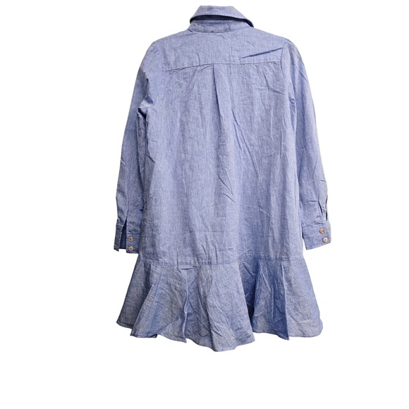 Tuckernuck Chambray Tunic Dress Small Blue Cotton Coastal Grandmillennial Preppy - Picture 10 of 10
